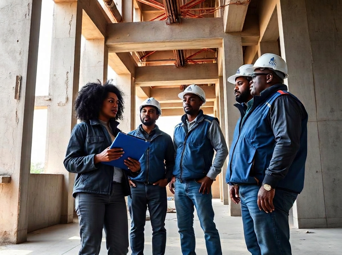 Ingénieurs G2C sur un chantier de génie civil