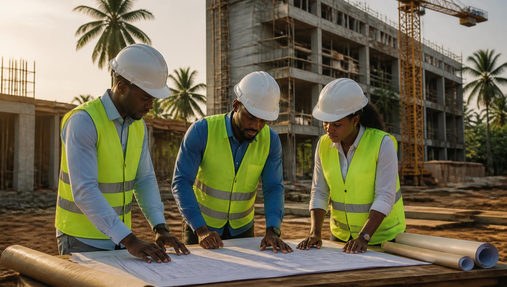 Ingénieurs G2C sur un chantier de génie civil